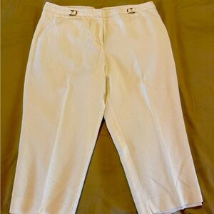 Versona Cream Ankle Cropped Pants Lightweight